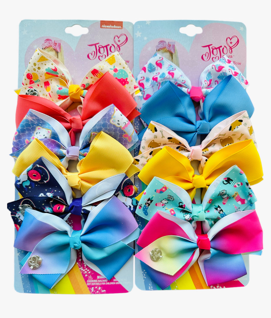 Hair Bows in set of 6　ヘアリボンクリップ　６個セット