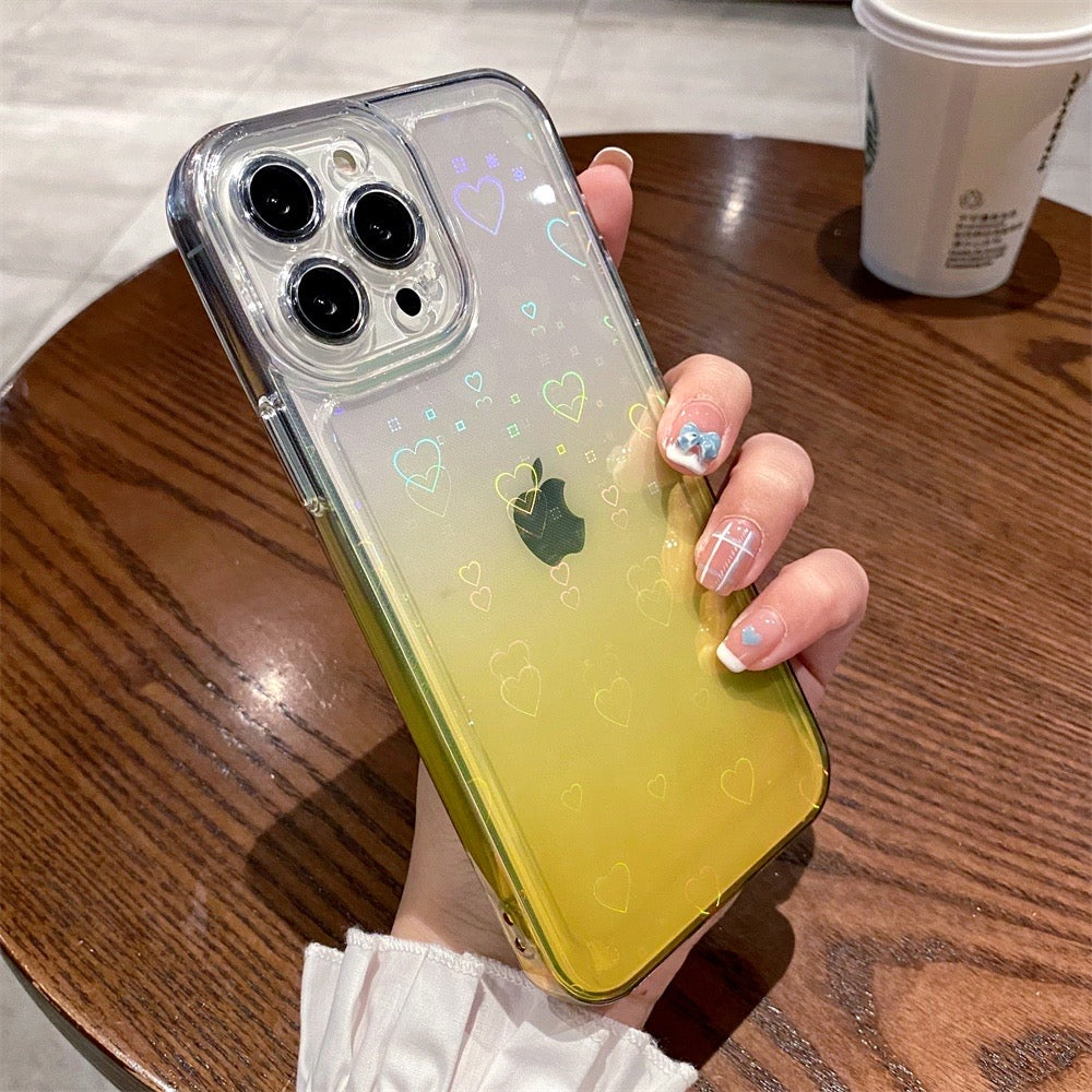 Custom Mirror TPU Gradient Yellow Color Iphone Cases　黄色