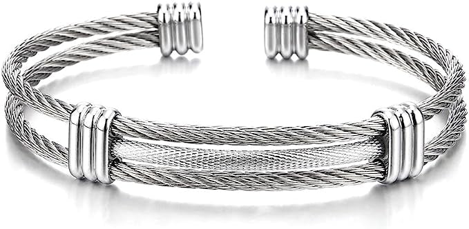 Stainless Steel Twisted Cable Bracelet　ステンレス　スチール　ツゥウィストケーブル　ブレスレット