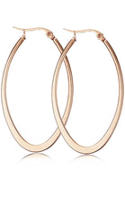 ギャラリービューアに画像を読み込み、Oval hoop stainless pierced earrings
