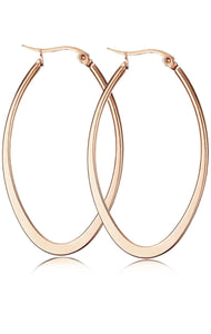 Oval hoop stainless pierced earrings