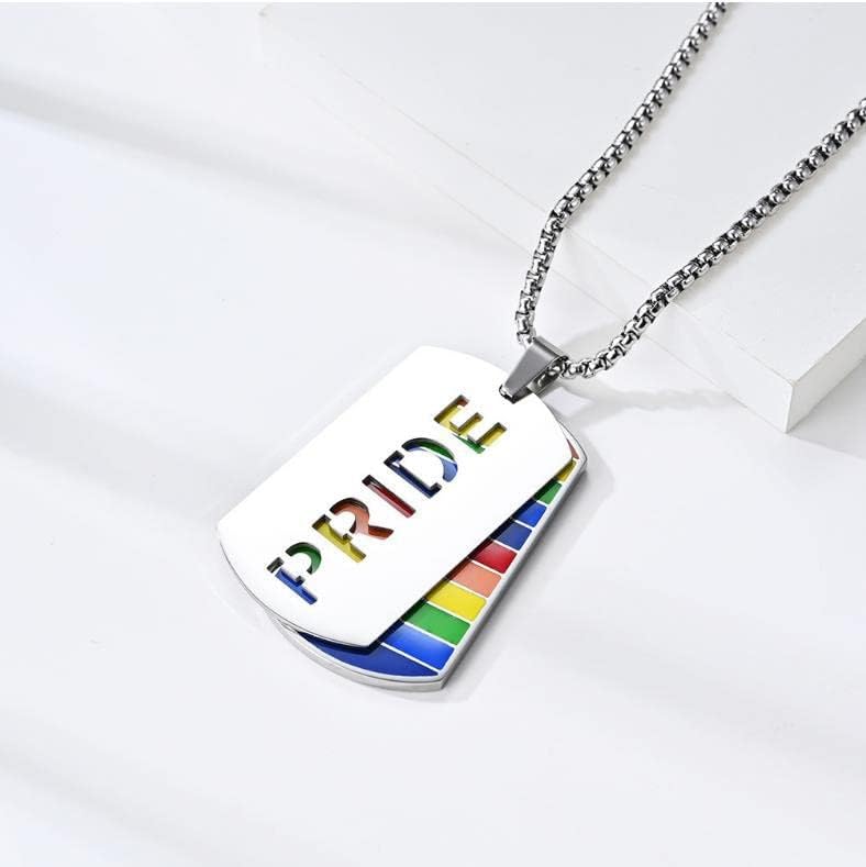PRIDE Rainbow Tag Plate necklace　レインボープライド　タグプレート