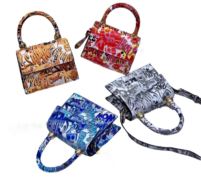 Retro Printed Small Handbags　レトロ　プリント　スモール　プリンㇳ　ハンドバッグ