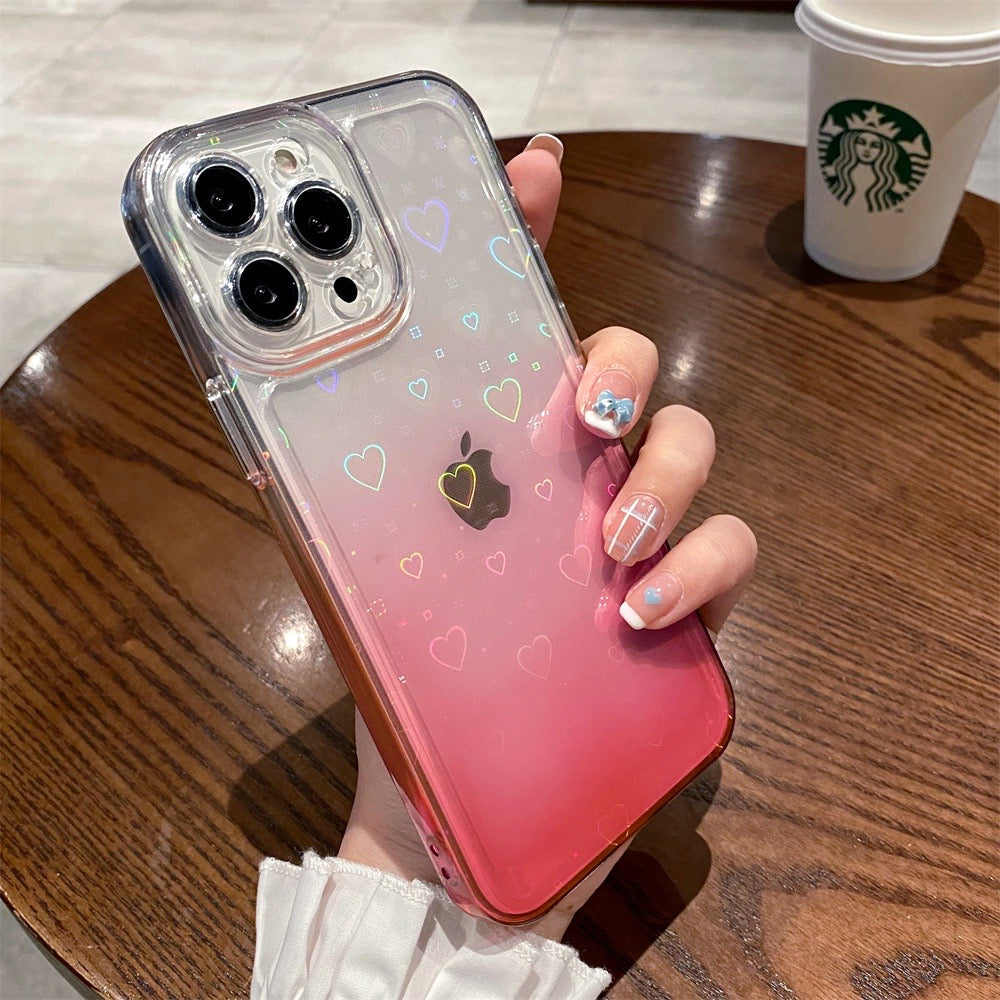 Custom Mirror TPU Gradient Pink Color Iphone Cases　ピンク