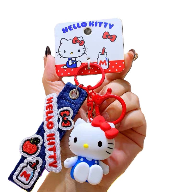 Sanrio Kitty Denim 3d Keyring /サンリオ キティ デニム 3D キーホルダー