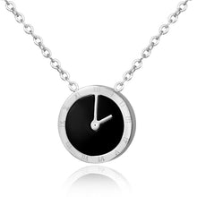 Load image into Gallery viewer, Hot sale, roman numeral watch white shell titanium steel necklace female creative gold clavicle chain stainless steel pendant.
