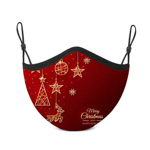 XMAS Face Mask with extra layer of filter protection. Cotton, Washable!