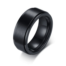 Load image into Gallery viewer, Joint Stainless Steel Ring Men&#39;s Black Titanium Steel Ring　男性用　ジョイント　ステンレス　スチールリング　ブラック　チタニウム　スチールリング
