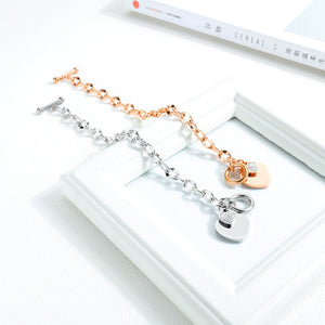 Peach heart-shaped -buckle- diamond-plated bracelet　ピーチハート　シェイプ　ダイアモンド　ブレスレット