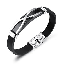 Load image into Gallery viewer, X Shape titanium steel silicone bracelet wristband
