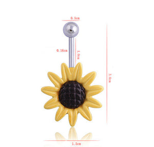 Stunning Sunflower Belly Button Ring