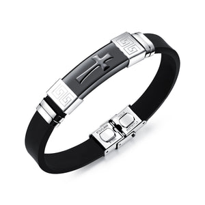 Male cross titanium steel leather bracelet　クロス　チタニウム　スチール　レザーブレスレット