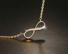 Load image into Gallery viewer, Stainless steel electroplated gold micro-set zircon infinity necklace
