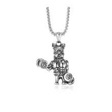 Load image into Gallery viewer, Muscle Bulldog Fitness Dumbbell Stainless Steel Pendant (Silver color)
