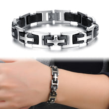 Load image into Gallery viewer, Wild personality fashion titanium steel silicone bracelet/wristband
