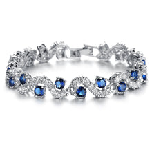 ギャラリービューアに画像を読み込み、Exquisite flashy diamond jewelry AAA zircon rhodium-plated bracelet
