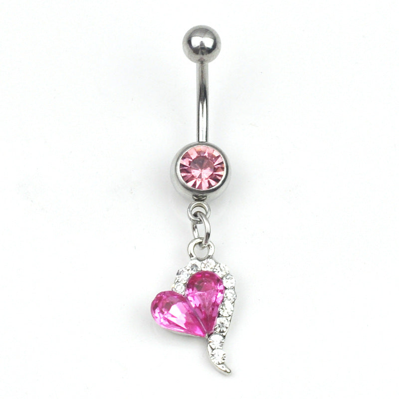 Diamond Navel Ring Heart-shaped, Navel Piercing Jewelry – Harajuku Candy