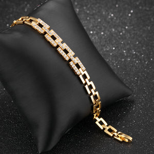 Gold-plated , micro-inlaid zircon Bracelet　金メッキ　ジルコン埋め込み　ブレスレット