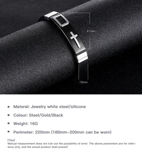 Titanium Steel Silicone Leather Wristband Belt Buckle