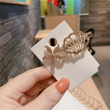 ギャラリービューアに画像を読み込み、Rhinestone Sea Shell Starfish Hair Clip　ラインストーンヘアクリップ　かいがら
