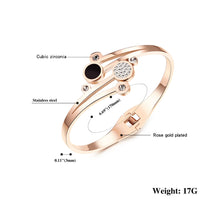 Load image into Gallery viewer, Rhinestone bracelet stainless steel rose gold plated　ラインストーン　ブレスレット　
