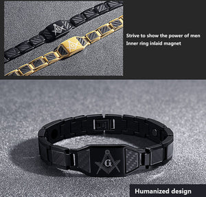 Face width titanium steel carbon fiber bracelet magnetic