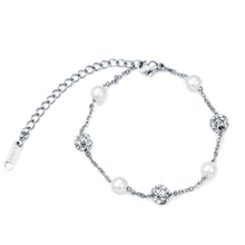 Load image into Gallery viewer, Lovely Pearl, Rhinestone,  All-match Bracelet　ラブリー　パール　ラインストーン　
