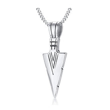 Load image into Gallery viewer, Arrow head pendant, high polished Stainless Steel Pendant with Necklace.　アローヘッド　ペンダント
