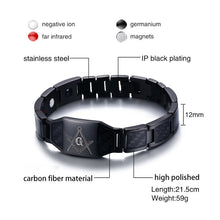 Load image into Gallery viewer, Face width titanium steel carbon fiber bracelet magnetic
