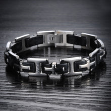 Load image into Gallery viewer, Wild personality fashion titanium steel silicone bracelet/wristband
