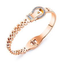 Load image into Gallery viewer, Rose gold-plated ladies bracelet niche design hollow asymmetric.
