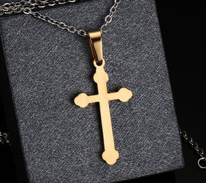 Steel cross necklace pendant, High Polish, great quality.