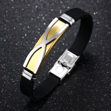 Load image into Gallery viewer, X Shape titanium steel silicone bracelet wristband
