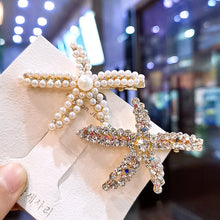 ギャラリービューアに画像を読み込み、Pearl Rhinestone Starfish Hair Clip　ヘアクリップ　パール　ヒトデ
