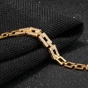 Gold-plated , micro-inlaid zircon Bracelet　金メッキ　ジルコン埋め込み　ブレスレット