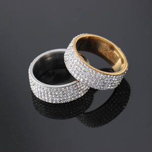 Full diamond look gem design ring in gold & silver colors　フルダイアモンド　ルック　ジェムリング　ゴールド　シルバー
