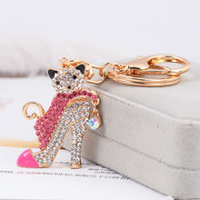 ギャラリービューアに画像を読み込み、Luxury Rhinestone Key Ring, Cat on High Heel -Stainless Steel- Key Ring..
