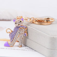 ギャラリービューアに画像を読み込み、Luxury Rhinestone Key Ring, Cat on High Heel -Stainless Steel- Key Ring..
