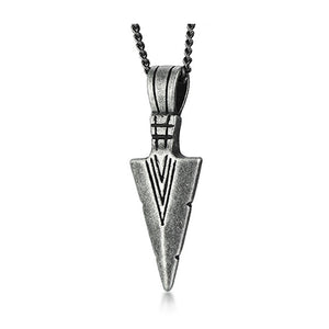 Arrow head pendant, high polished Stainless Steel Pendant with Necklace.　アローヘッド　ペンダント