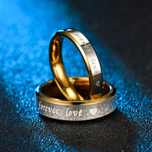 ギャラリービューアに画像を読み込み、Romantic Stainless Steel Ring,  Forever Love Engraving Couple Statement　ロマンティック　ステンレススチール　リング　Foever Love 刻印入　
