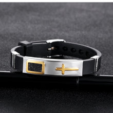 Load image into Gallery viewer, Titanium Steel Silicone Leather Wristband Belt Buckle
