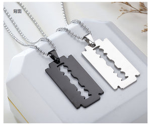 Fashionable razor blade stainless steel & pendant　レイザーブレードペンダント