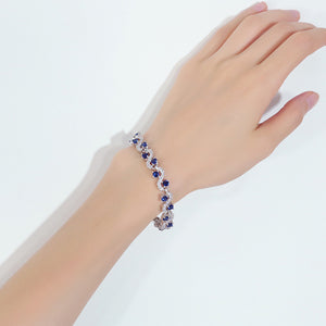 Exquisite flashy diamond jewelry AAA zircon rhodium-plated bracelet