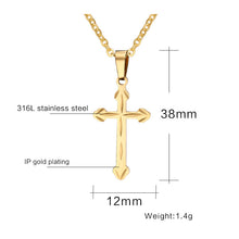 Load image into Gallery viewer, Steel cross necklace pendant, High Polish, great quality.
