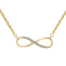 Load image into Gallery viewer, Stainless steel electroplated gold micro-set zircon infinity necklace
