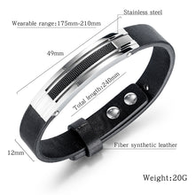 Load image into Gallery viewer, Titanium steel leather wild leather bracelet/wristband
