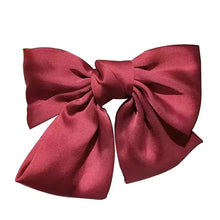 Load image into Gallery viewer, Quality Silky big bow hair clip butterfly shape　バタフライリボンクリップ　シルク
