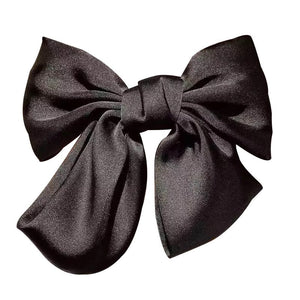 Quality Silky big bow hair clip butterfly shape　バタフライリボンクリップ　シルク