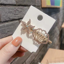 ギャラリービューアに画像を読み込み、Rhinestone Sea Shell Starfish Hair Clip　ラインストーンヘアクリップ　かいがら

