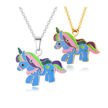 Load image into Gallery viewer, unicorn titanium steel stainless steel chain pendant

